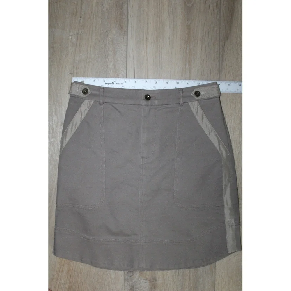 Club Monaco Women's Taupe Brown Utility Mini Skirt Cotton Blend Size 0
